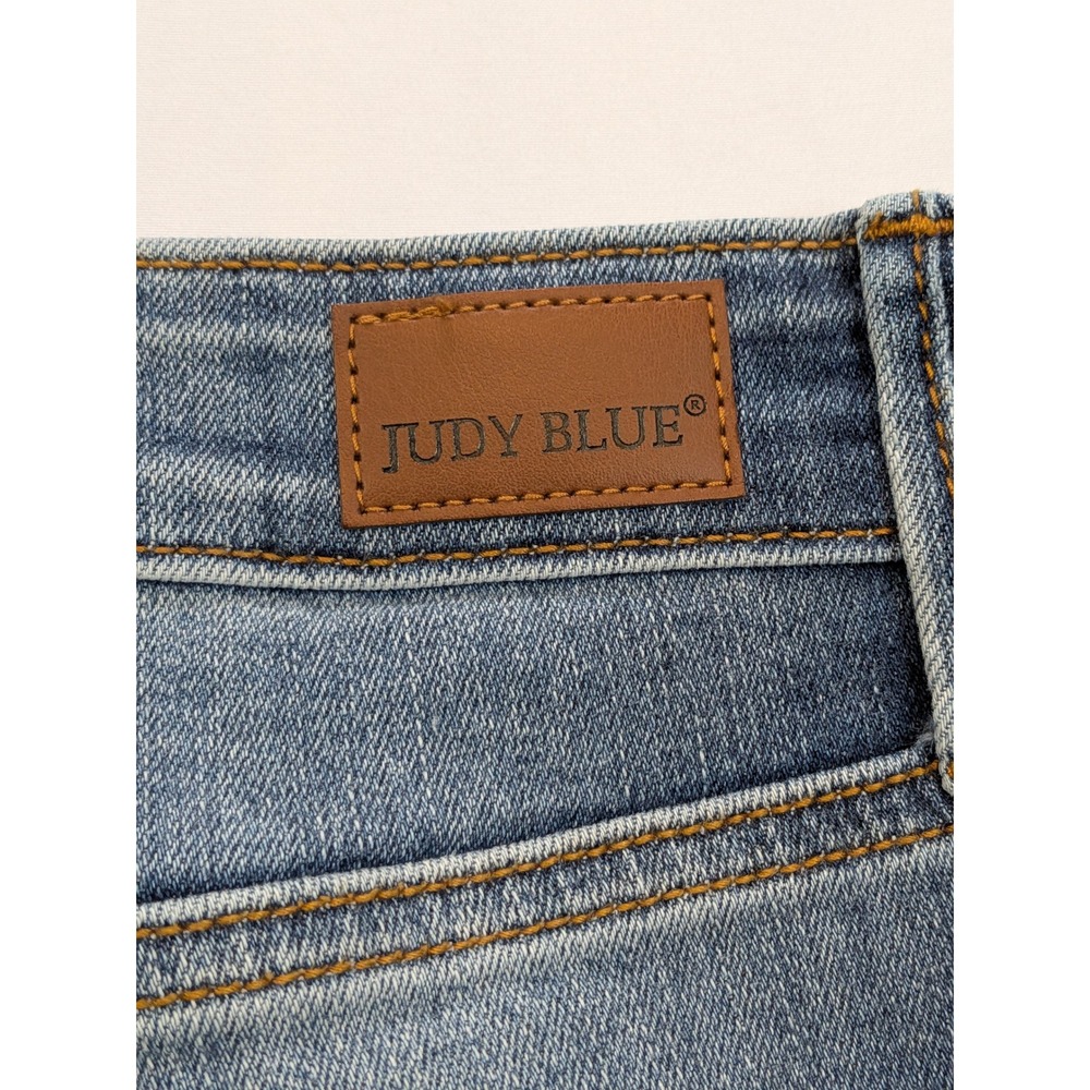 Judy Blue Distressed Boyfriend Fit Jeans Medium Wash Button Fly Size 7/28 - Picture 5 of 14